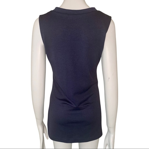 NIKE Vintage Athletic Tennis Tank Dress Coverup Navy With White Stripe V-Neck - Picture 9 of 12